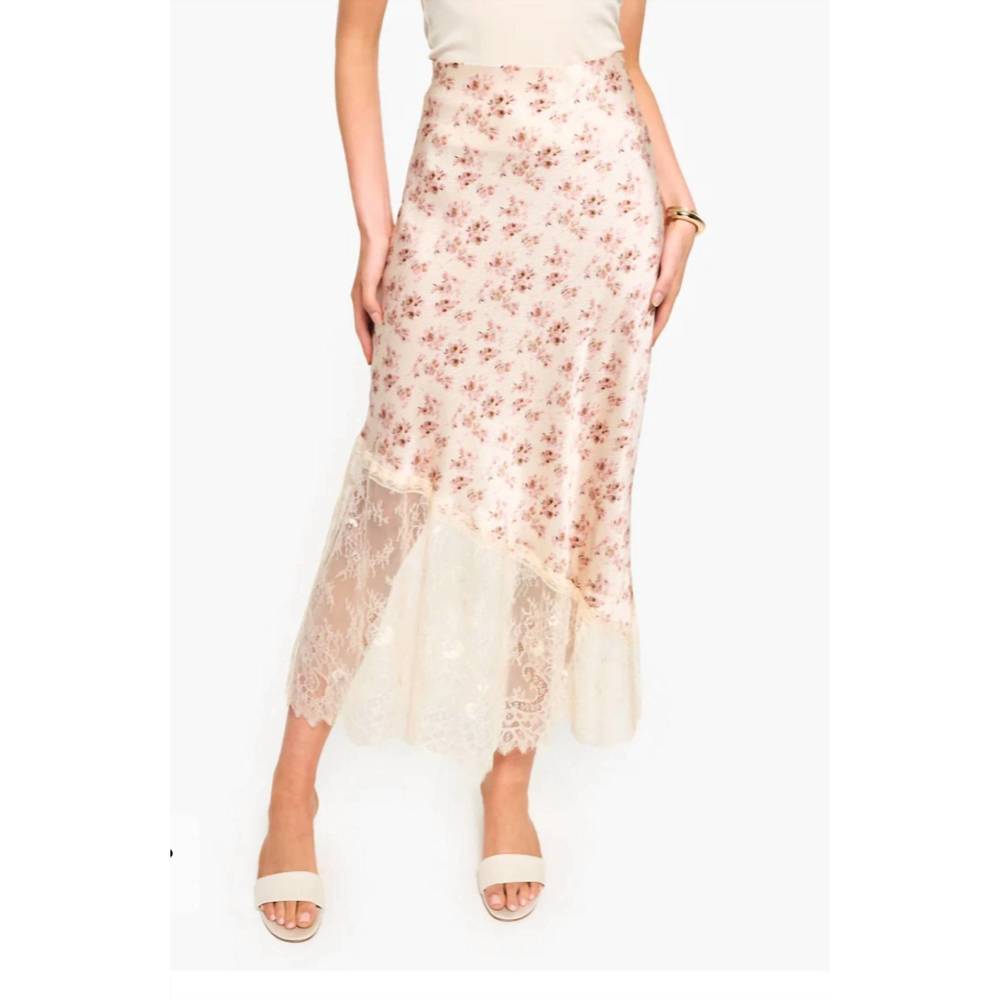 NEW CAMI NYC florian hammered silk skirt dutch fields in ivory